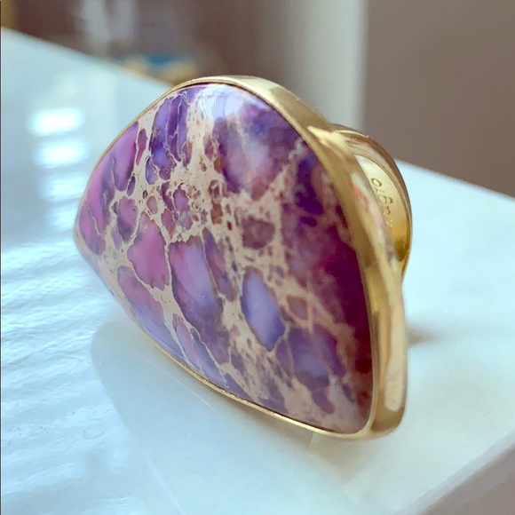EXTRA LARGE PURPLE-COPPER TURQUOISE RING - Picture 1 of 6